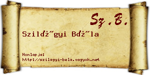 Szilágyi Béla névjegykártya