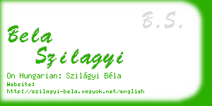 bela szilagyi business card